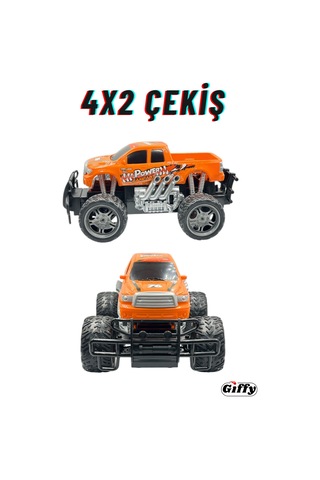 Uzaktan Kumandalı Canavar Ranger Araba Şarjlı Full Fonksiyon 4x2 Off Road Kamyon Oyuncak Arazi Aracı Turuncu