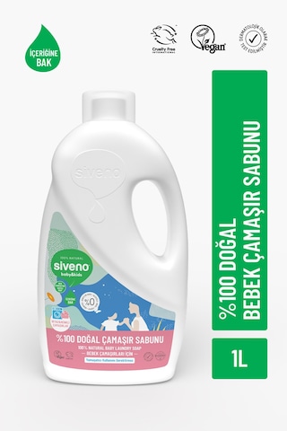 Siveno %100 Doğal Bebek Çamaşır Sabunu Kendinden Yumuşatıcılı Bitkisel Deterjan Konsantre Vegan 1000 Ml