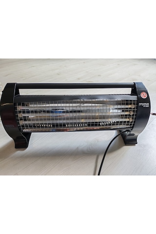 Minisan Dp 1200 Q 1200 W Elektrikli Soba 3 Kademeli Quartz Mini Isıtıcı Siyah