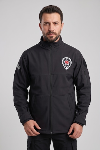 Füme Özel Güvenlik Softshell Mont - Reflektörlü Su İtici Armalı Personel Montu