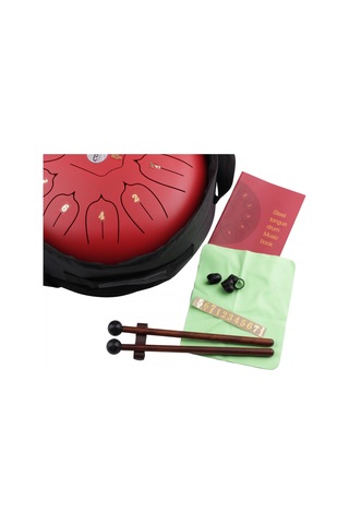 Cox Cstd-red Steel Tongue Drum Kırmızı Çelik Dil Davulu Rahatlatıcı Tonlar Tokmak Dahil