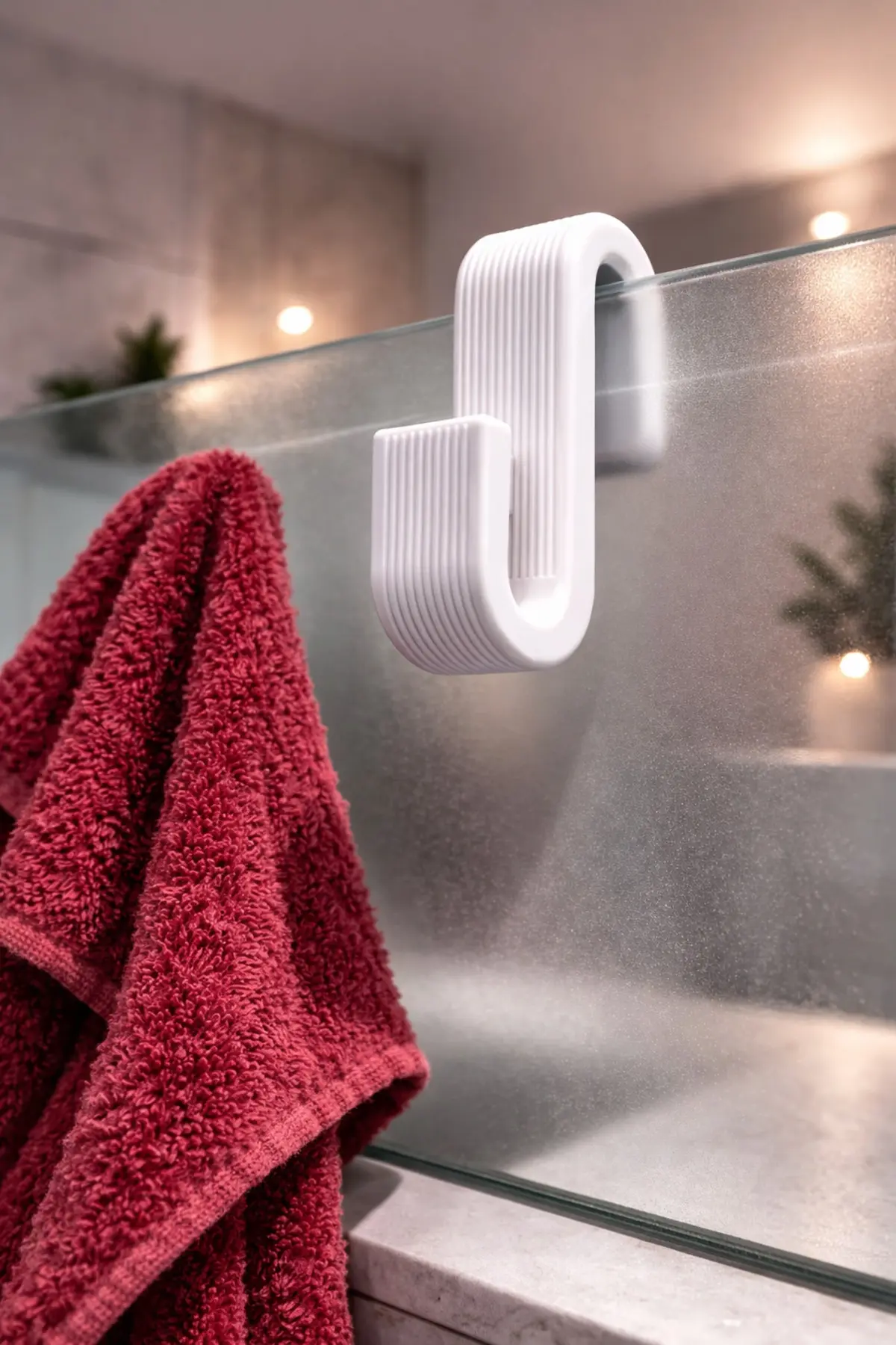 3 Lü Cam Askı Kancası 8 Mm Cam Uyumlu Modern Banyo Havlu Askılığı Beyaz