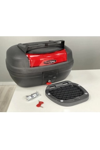 First Bag Motosiklet Çantası 48 Litre Kırmızı  Reflektörlü