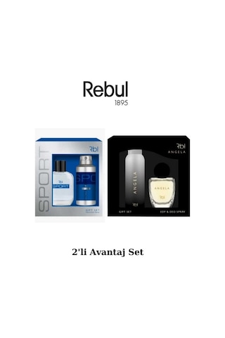 Rebul Sport Erkek Parfüm EDT 50 ML + Sport Erkek Sprey Deodorant 150 ML + Angela Kadın Parfüm EDP 50 ML + Angela Kadın Sprey Deodorant 150 ML