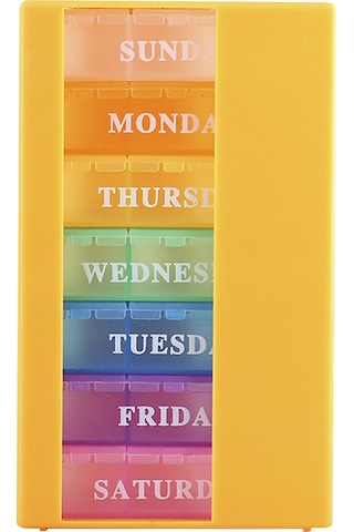 Geekyou Turuncu 21 Izgara Haftalık İlaç Kutusu - Gıda Seviyesi Pp, Şeffaf Kapak, Kolay Erişim Ve Taşıma Turuncu