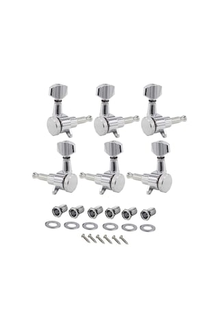 Gajeena Fender Stratocaster Telecaster Elektro Gitar İçin 3 Sol 3 Sağ Klempan, Metal Alaşımlı, Krom Kaplama, Doğru Ve Sabit Akort Sağlar Mx0305d 6 Adet