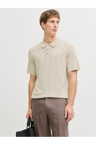 Jack & Jones William Strcuture Erkek Bej Polo Tişört 12291042-ans Krem