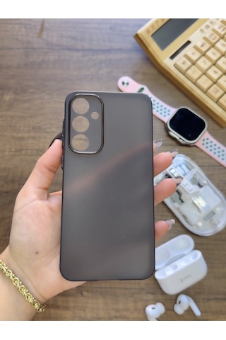 Samsung Galaxy S23 Fe Uyumlu Süper İnce Mat Ultra Thin Silikon Kılıf Buzlu Siyah