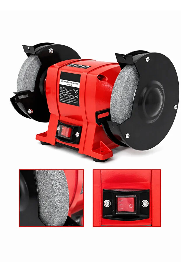 Elektrikli Taşlama Makinesi 250w Çark Motoru Zımpara 2950rpm Balta Bıçak Bileme