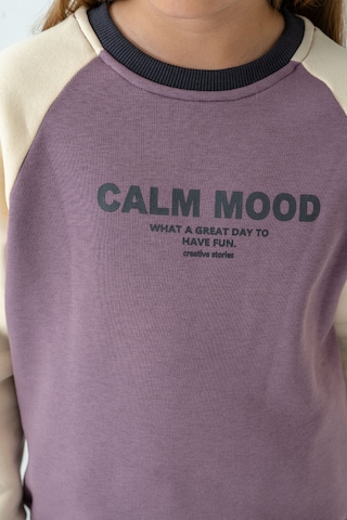 Kız Çocuk Calm Mood Baskılı 3 İplik Kalın Kışlık Eşofman Takımı Ak4209 Lila