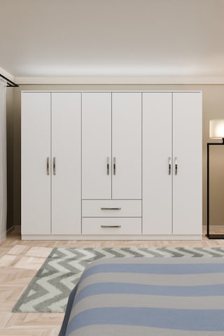 Metalia Metalia Gm066 Delüx 6 Kapılı 2 Çekmeceli Gardrop Beyaz