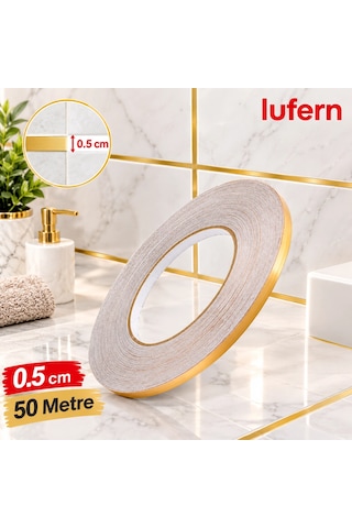 Premium Kendinden Yapışkanlı Gold Fayans Arası Şerit Bant Duvar Karo Zeminler 0.5 Cm 50 Metre