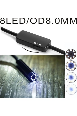 Wi-fi İle Çalışan Endoskop Yılan Kamera 10 Metre Sert Kablo 8mm