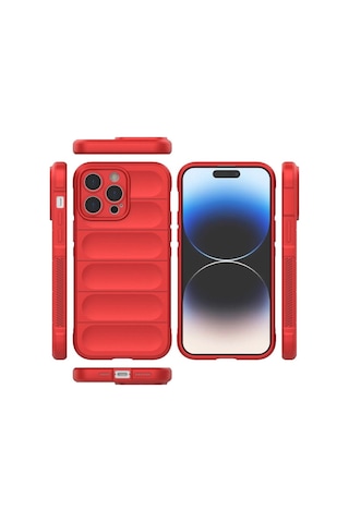 Apple İphone Uyumlu 16 Pro Max Kılıf Optimum Silikon - Kırmızı Çokrenkli