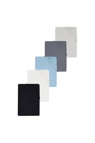 5 Adet Battal Boy Düz Pamuklu Çift Kişilik 200 X 200 Cm Lastikli Penye Çarşaf Siyah-beyaz