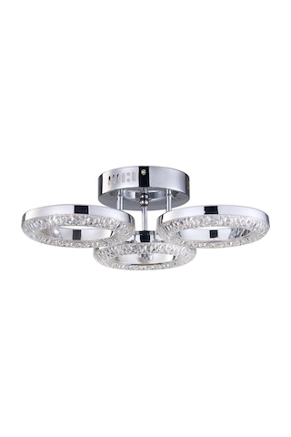 Oylum 3'lü Krom 24 Watt Kristalli Koridor Salon Led Plafonyer Avize Krom