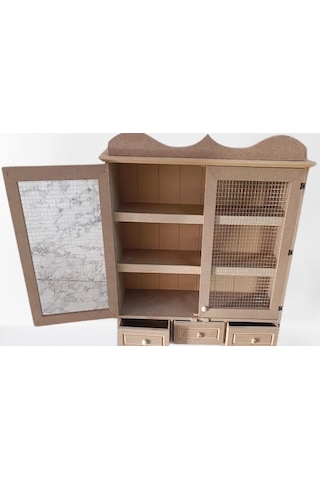 Hobi Dekoratif Telli Dolap Terek Ahşap Mdf Ham Cnc Kesim Model El Yapım