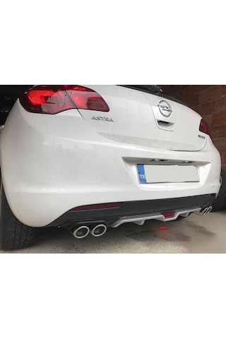 Opel Astra J Hatchback Siyah Difüzör 4 Krom Egzoz Görünümlü Difizör Arka Ek Body Kit