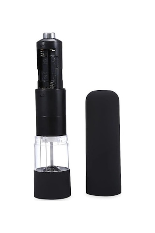 Besthome1 Led Işıkli Elektrikli Tuz Karabiber Ot Değirmeni Öğütücü Mutfak Aracı Baharat Değirmeni Siyah