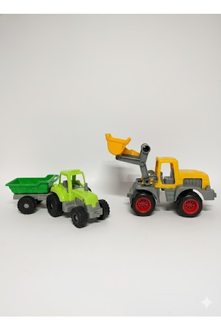 2'li Oyuncak Seti Traktör - Dozer