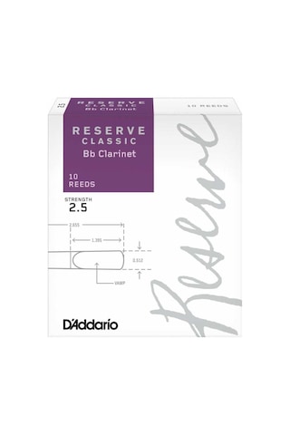 Rico Royal Dct Reserve Classic Bb Clarinet Reeds 2.5 Bb Klarnet K