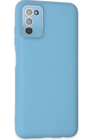 Cosmotex Newface Samsung Galaxy Uyumlu A03s Kılıf Lansman Glass Kapak - Mavi