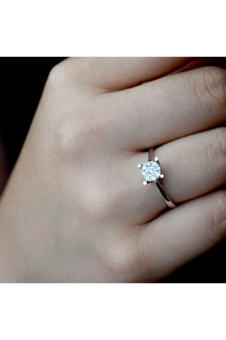 0.17 Ct. Modern Tasarım Coronet Tektaş Yüzük