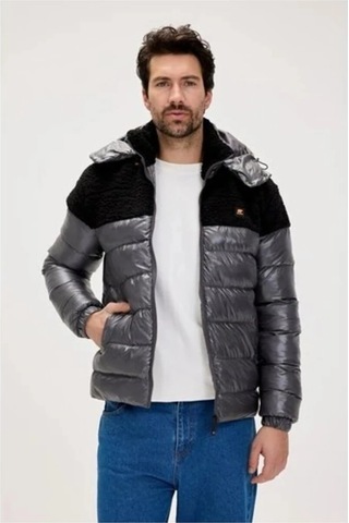 Bad Bear Albert Puffer Coat Gri Siyah