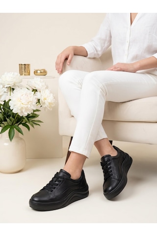 Free Foot Freefoot 216677 Siyah Hakiki Soft Deri Günlük Kadın Ayakkabı
