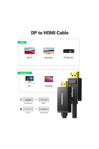 4k Displayport Hdmı Dönüştürücü Kablo, 1 Metre