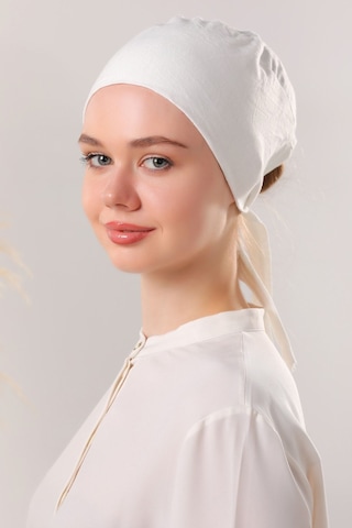 Melodi Scarf Dikişli Bone Ekru Ekru