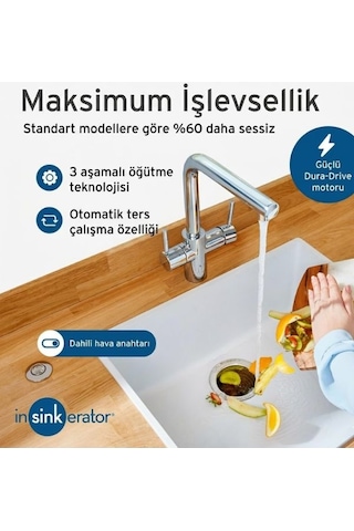 Insinkerator Evolution 200 S Çöp Öğütücü Paslanmaz Çelik Öğütme Sistemi Kırmızı