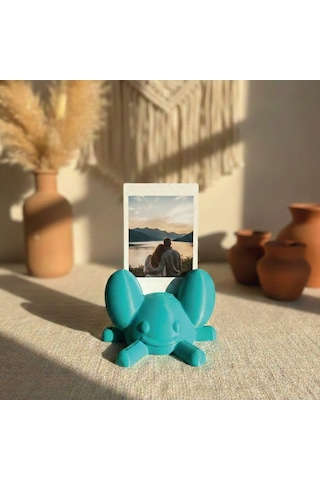 Sevimli Figür Instax Polaroid Fotoğraf Tutucu Stand Turkuaz