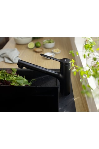 Hansgrohe Zesis M33 150 2 Jet Tek Kollu Eviye Bataryası Satin Siyah