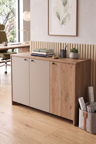 Robin Home Opus 120x40 Cm Ofis Dolabı Klasör Dolabı Konsol Çok Amaçlı Dolap Sepet-kumsal Kahverengi