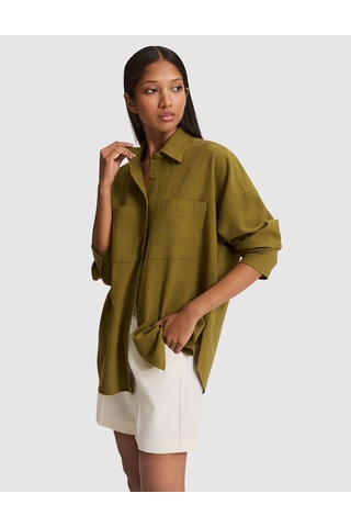 Pierre Cardin Kadın Haki Gömlek Desenli 50328624-vr027