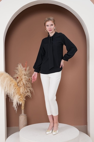 Rima Elegance Bağlamalı Bluz Siyah