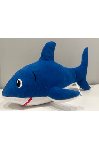 Mellito Toyzz 40 Cm Peluş Oyuncak Köpek Balığı Uyku Arkadaşı Yastık Sevimli Yumuşak Oyuncak Oyun Arkadaşı Beyaz - Mavi