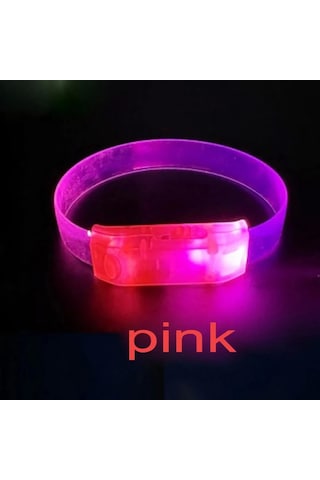 3 Modlu Pilli Led Işıklı Esnek Parti Bilekliği Pembe 3+