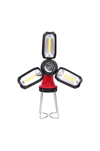 Güçlü Led El Feneri Kamp Yürüyüş Acil Çok Fonksiyonlu Şarj Edilebilir Deforme Edilebilir Aydınlatma Kırmızı Siyah