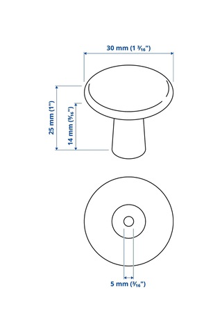 Ikea Kalerum 2'li Mobilya Kulpu 30 Mm Krom
