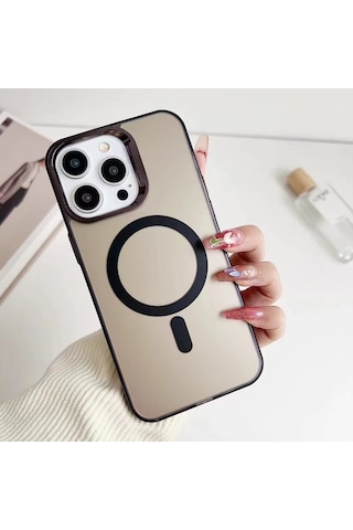 Telefon Kılıfı İphone 15 Kılıf Magsafe Uyumlu Siyah