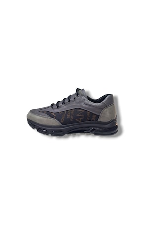Growish Gr0288 İthal Balon Taban İçi Dışı Hakiki Deri Yazı Figürlü Sneaker Erkek Yürüyüş Ayakkabısı Antrasit - Siyah