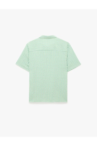 Koton Regular Fit Kısa Kollu Klasik Yaka Pötikareli Gömlek Mavi Ekose 6sam60096nw