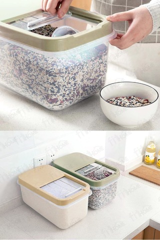5 Litre Çok Amaçlı Tablet Deterjan Saklama Kutusu Şeffaf Sürgülü Kapak Saklama Kabı Bej