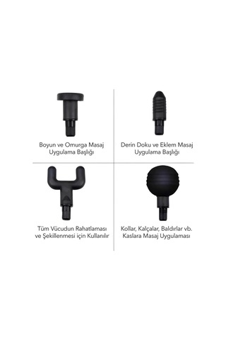 Avec Av-1002 Uzun Kollu Şarjlı Masaj Aleti 4 Başlıklı Sarı