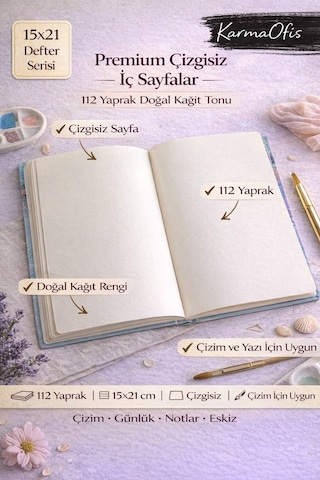 15x21 Çizgisiz Defter 2'li Set Suluboya Düşleri Serisi 112 Yp Günlük Ve Çizim Defteri