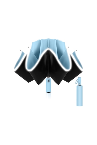 Ters Şemsiye, 10 Kaburgalı Otomatik Katlanır Şemsiye, Rüzgar Geçirmez, Fırtına Geçirmez Gök Mavisi Diğer