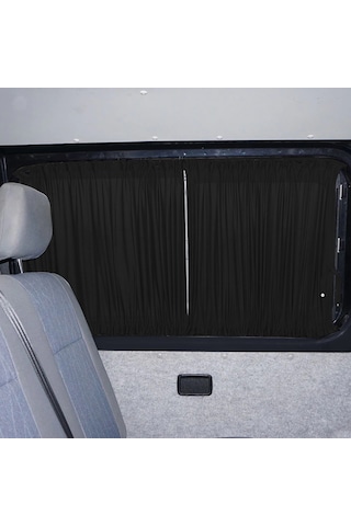 Pandami Volkswagen Transporter Caravelle T5/t6/t7 Uzun Şase 2003-2022 Uyumlu Siyah Raylı Oto Perde Takımı