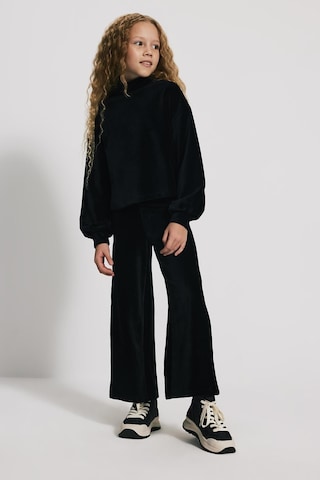 Kids Girl Geniş Paça Kadife Siyah Jogger Siyah